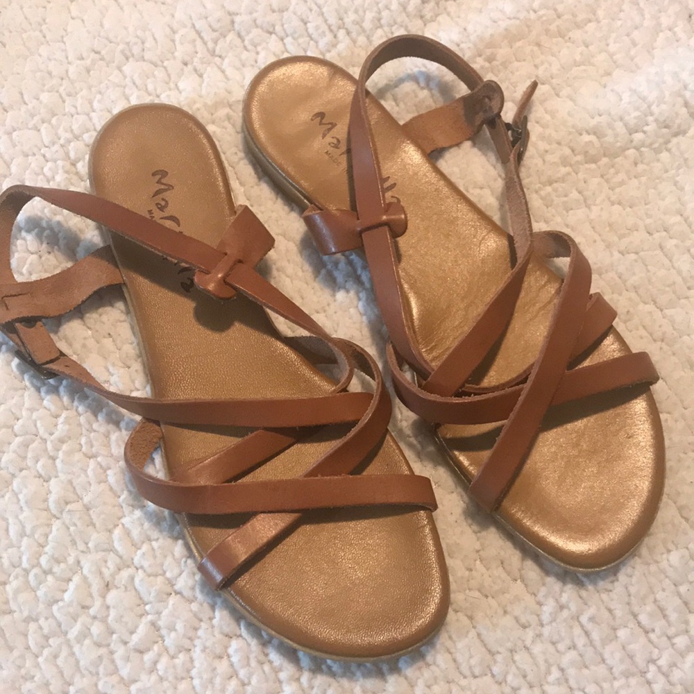 Mariella Strappy Sandals Brown Leather